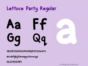 Lettuce Party Regular Version 0.1 Font Sample