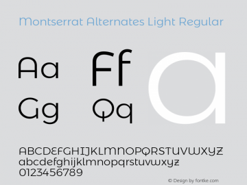 Montserrat Alternates Light Regular Version 6.002图片样张