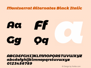 Montserrat Alternates Black Italic Version 6.002图片样张