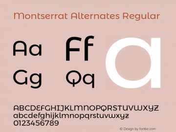 Montserrat Alternates Regular Version 6.002图片样张