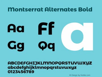 Montserrat Alternates Bold Version 6.002图片样张