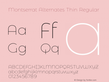 Montserrat Alternates Thin Regular Version 6.002图片样张