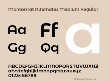 Montserrat Alternates Medium Regular Version 6.002图片样张