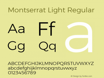 Montserrat Light Regular Version 6.002图片样张