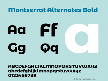 Montserrat Alternates Bold Version 6.002图片样张
