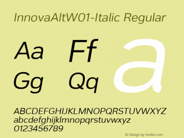 InnovaAltW01-Italic Regular Version 1.50图片样张