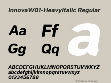 InnovaW01-HeavyItalic Regular Version 1.50 Font Sample