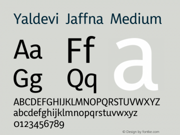 Yaldevi Jaffna Medium Version 1.020 ; ttfautohint (v1.5)图片样张