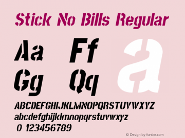 Stick No Bills Regular Version 1.0.1 Font Sample