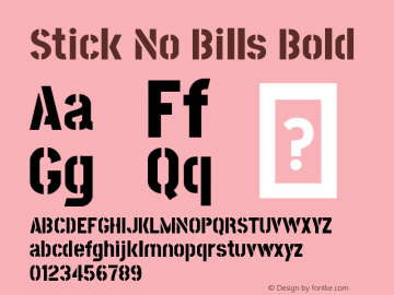 Stick No Bills Bold Version 1.200 Font Sample