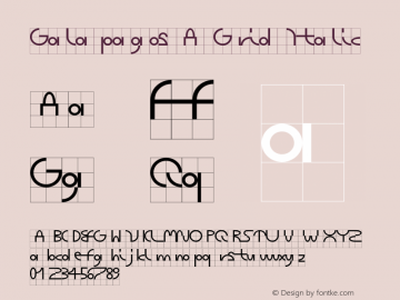 Galapagos A Grid Italic Version 1.002;PS 001.002;hotconv 1.0.88;makeotf.lib2.5.64775 Font Sample