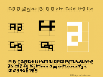 Galapagos B Black Grid Italic Version 1.002;PS 001.002;hotconv 1.0.88;makeotf.lib2.5.64775图片样张