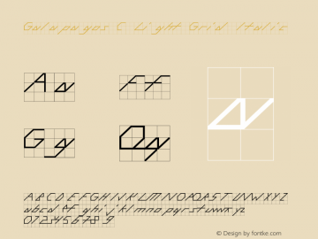 Galapagos C Light Grid Italic Version 1.002;PS 001.002;hotconv 1.0.88;makeotf.lib2.5.64775 Font Sample