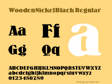 WoodenNickelBlack Regular Converted from e:\nickfo~1\WONB____.TF1 by ALLTYPE Font Sample