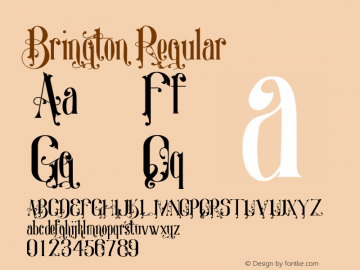 Brington Regular Version 1.00 November 2, 2014, initial release Font Sample