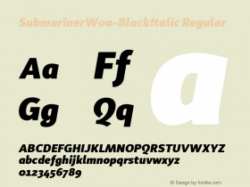 SubmarinerW00-BlackItalic Regular Version 2.20 Font Sample