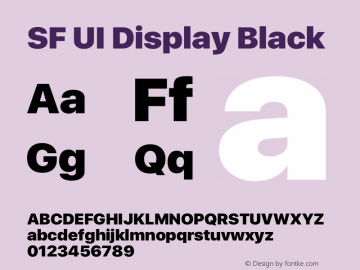 SF UI Display Black Version 1.00 May 5, 2016, initial release Font Sample