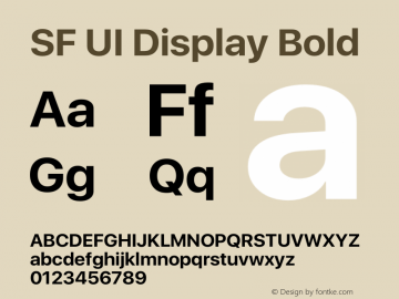 SF UI Display Bold Version 1.00 May 5, 2016, initial release Font Sample