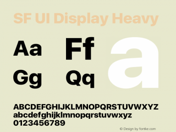 SF UI Display Heavy Version 1.00 May 5, 2016, initial release Font Sample