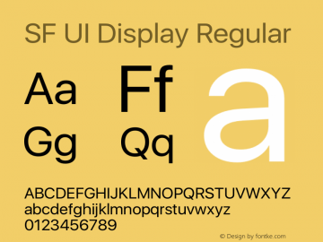 SF UI Display Regular Version 1.00 May 5, 2016, initial release Font Sample