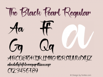 The Black Pearl Regular Version 2.000 Font Sample