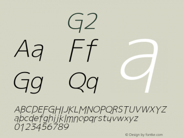 系统字体 斜体 G2 11.0d59e1 Font Sample