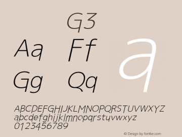 系统字体 斜体 G3 11.0d59e1 Font Sample