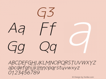 系统字体 斜体 G3 11.0d59e1图片样张
