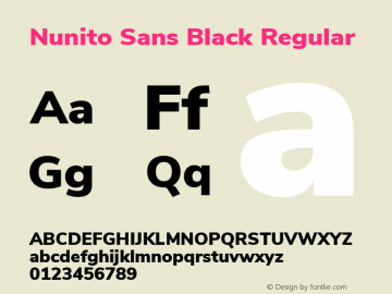 Nunito Sans Black Regular Version 2.001 Font Sample