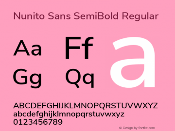 Nunito Sans SemiBold Regular Version 2.001 Font Sample