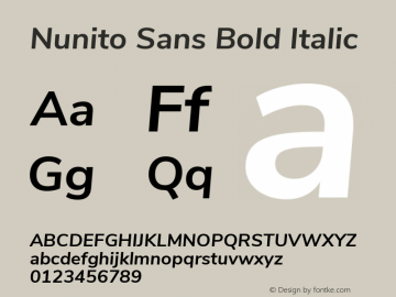 Nunito Sans Bold Italic Version 2.001图片样张