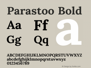 Parastoo Bold Version 1.0.0-alpha3 Font Sample