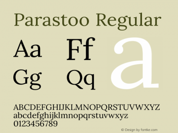 Parastoo Regular Version 1.0.0-alpha3 Font Sample