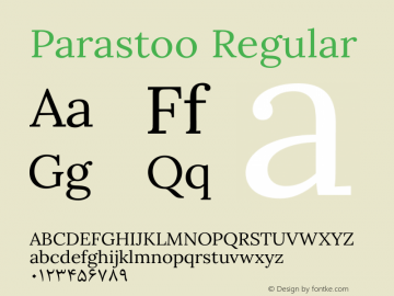 Parastoo Regular Version 1.0.0-alpha3 Font Sample
