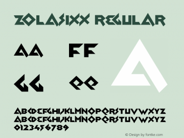 Zolasixx Regular Version 1.000 Font Sample