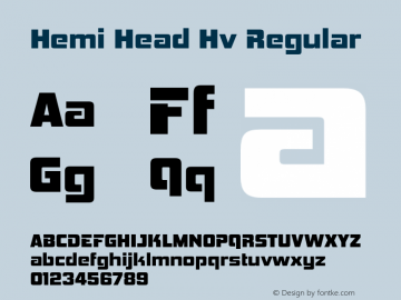 Hemi Head Hv Regular Version 1.001 Font Sample