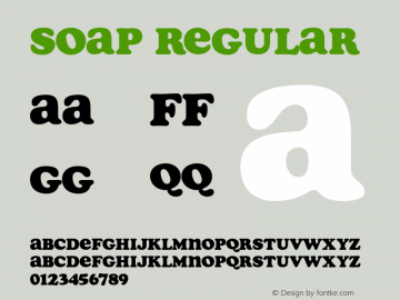 Soap Regular Version 2.003 Font Sample