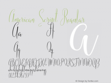 American Script Regular Version 1.000 Font Sample