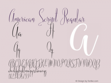 American Script Regular Version 1.000 Font Sample