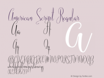 American Script Regular Version 1.000图片样张