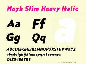 Noyh Slim Heavy Italic Version 1.000图片样张