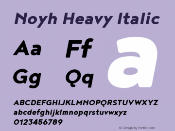 Noyh Heavy Italic Version 1.000图片样张