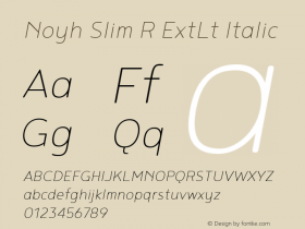 Noyh Slim R ExtLt Italic Version 1.000图片样张