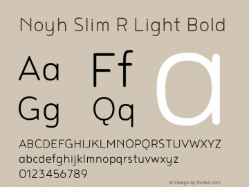 Noyh Slim R Light Bold Version 1.000 Font Sample