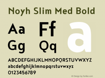 Noyh Slim Med Bold Version 1.000 Font Sample