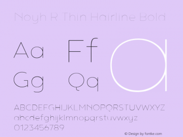 Noyh R Thin Hairline Bold Version 1.000图片样张