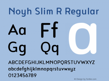 Noyh Slim R Regular Version 1.000 Font Sample