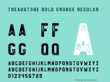 Treadstone Bold Grunge Regular Version 1.000 Font Sample