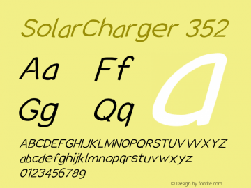 SolarCharger 352 Version 1.100 Font Sample