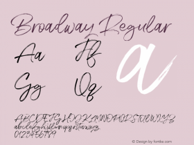 Broadway Regular Version 1.000 Font Sample